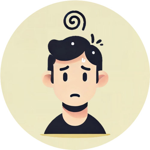 困っている男性のイラスト - 立替えの悩み